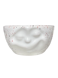 Миска ручной работы с личиком, красно-чёрная, керамика, 11 см