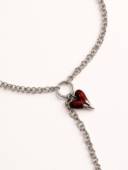 Чокер-цепь галстук с подвеской «Сердце» Migette, фото 1.