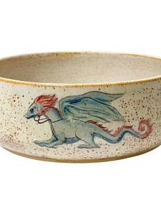 Миска ручной работы Керемет «Дракон», бежевая, керамика, 13 см