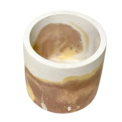 Кашпо Детали решают «Средняя деталь», бетонное, бежево-молочный, фото 2.