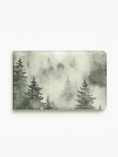 Обложка на студенческий билет «Туманный лес», экокожа