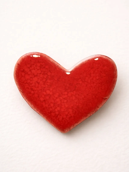 Брошь ручной работы Elizabeth Madar Сердце, красная, керамика, фото 1.