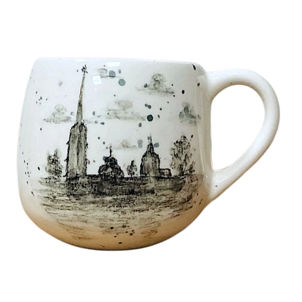 Кружка ручной работы Верба керамика «Дремлет притихший северный город», круглая, керамика, 250 мл, фото 1.