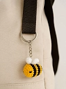 Вязаный брелок, обвес на сумку DARI DARI «Пчёлка», жёлтый, 5 см, превью фото 3