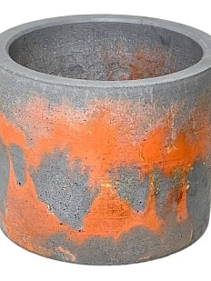 Кашпо Детали решают «Средняя деталь», бетонное, серо-оранжевый