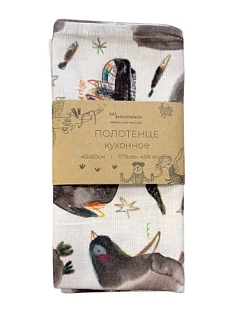 Полотенце «Голуби», светло-серое