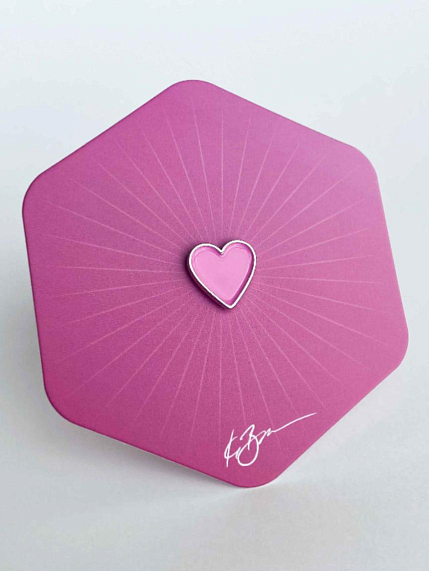 Значок «Сердечко», розовый, фото 1.