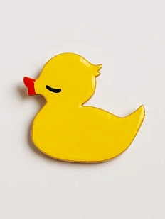 Брошь ручной работы «Уточка», жёлтая, дерево