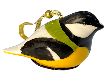 Игрушка на ёлку «Синица» жёлто-зеленая, фото 1.