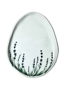 Блюдце ручной работы Верба керамика Колокольчики, керамика, 14 см