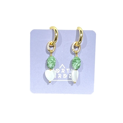 Серьги из фарфора с сердечками, фото 1.