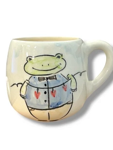 Кружка ручной работы Лягушка, керамика, 300 мл