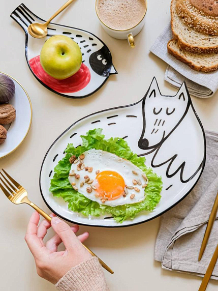 Тарелка ручной работы «Нарядный снегирь», полуфарфор, 19 см, фото 3.