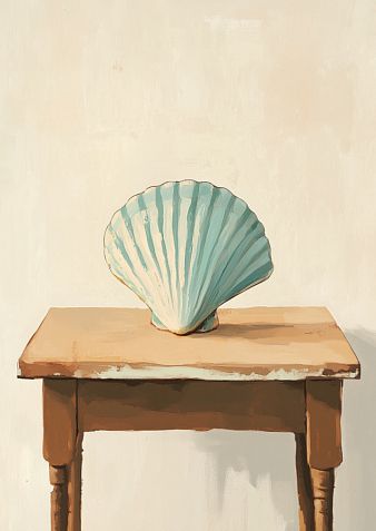 Постер интерьерный «Голубая ракушка», А4, фото 1.