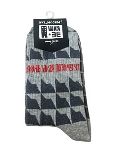 Носки ШКЯ «Мы пьем», р-р 38-41, серые