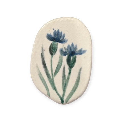 Брошь ручной работы Верба керамика «Василёк», керамика, фото 1.