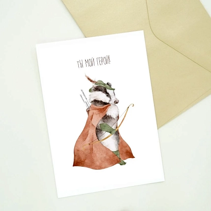 Набор открыток Наталья Филипович «Лесные зверята» 5 шт., фото 2.